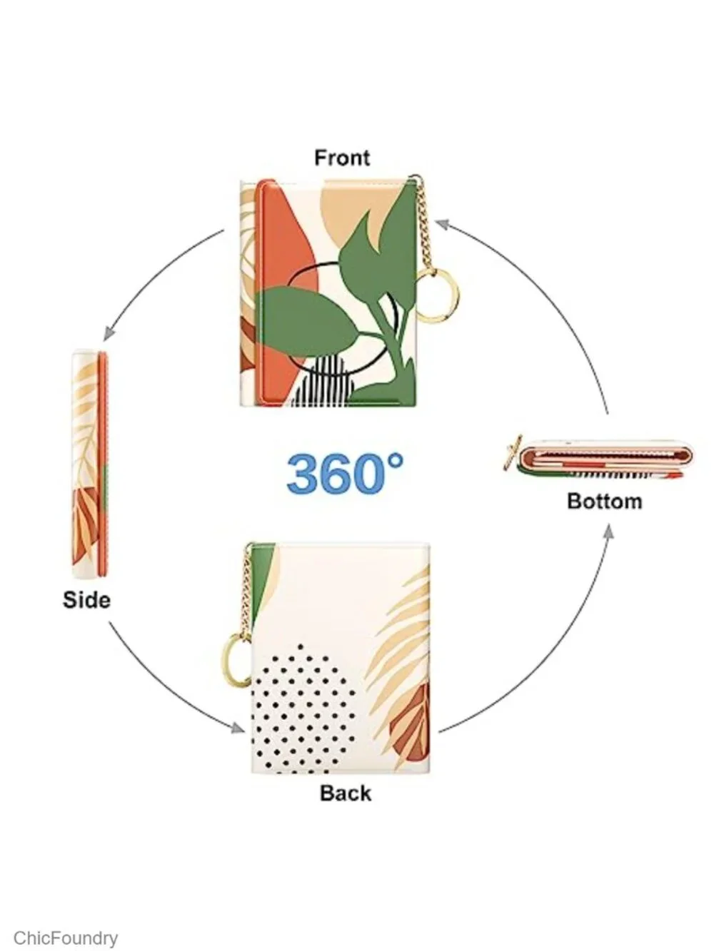 Slim Tri-Fold RFID Blocking Faux Leather Wallet for Women with 7 Card Slots